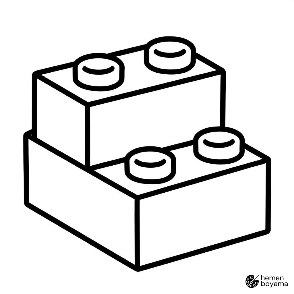 Lego Blokları Boyama Sayfası
