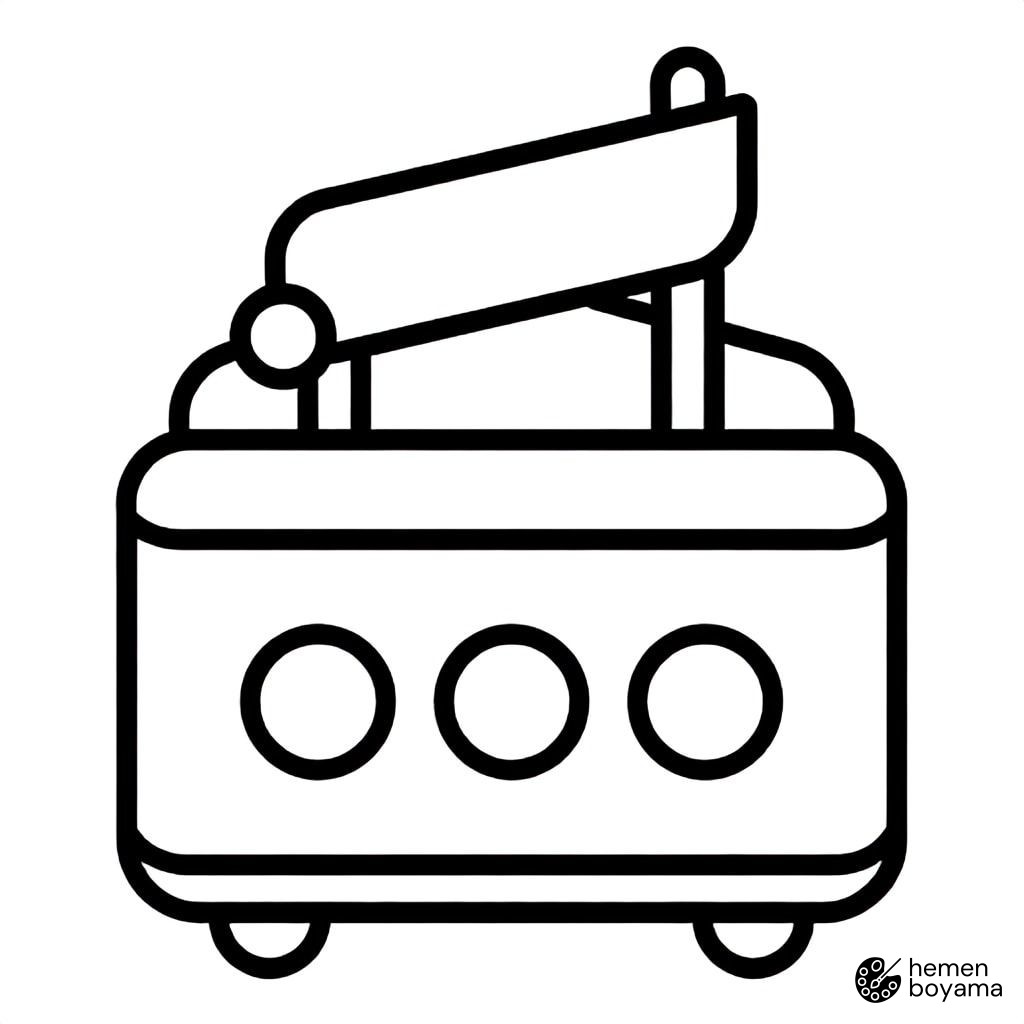 Müzik Kutusu Boyama Sayfası