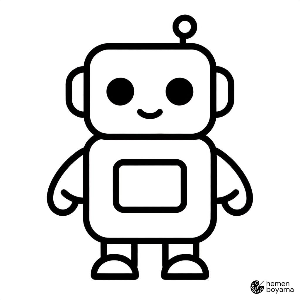 Oyuncak Robot Boyama Sayfası