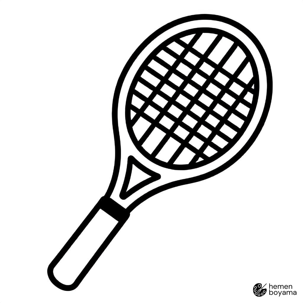 Tenis Raketi Boyama Sayfası