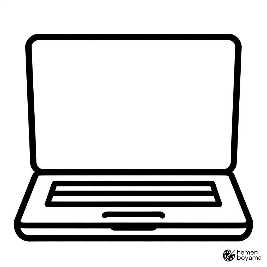 Dizüstü Bilgisayar (Laptop) Boyama Sayfası