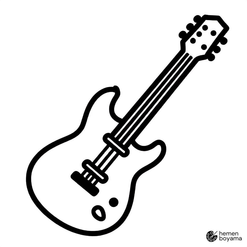 Elektronik Gitar Boyama Sayfası