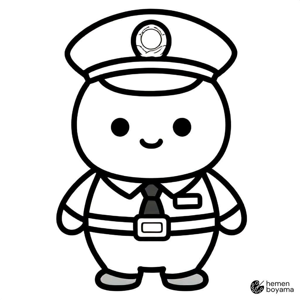 Trafik Polisi Boyama Sayfası