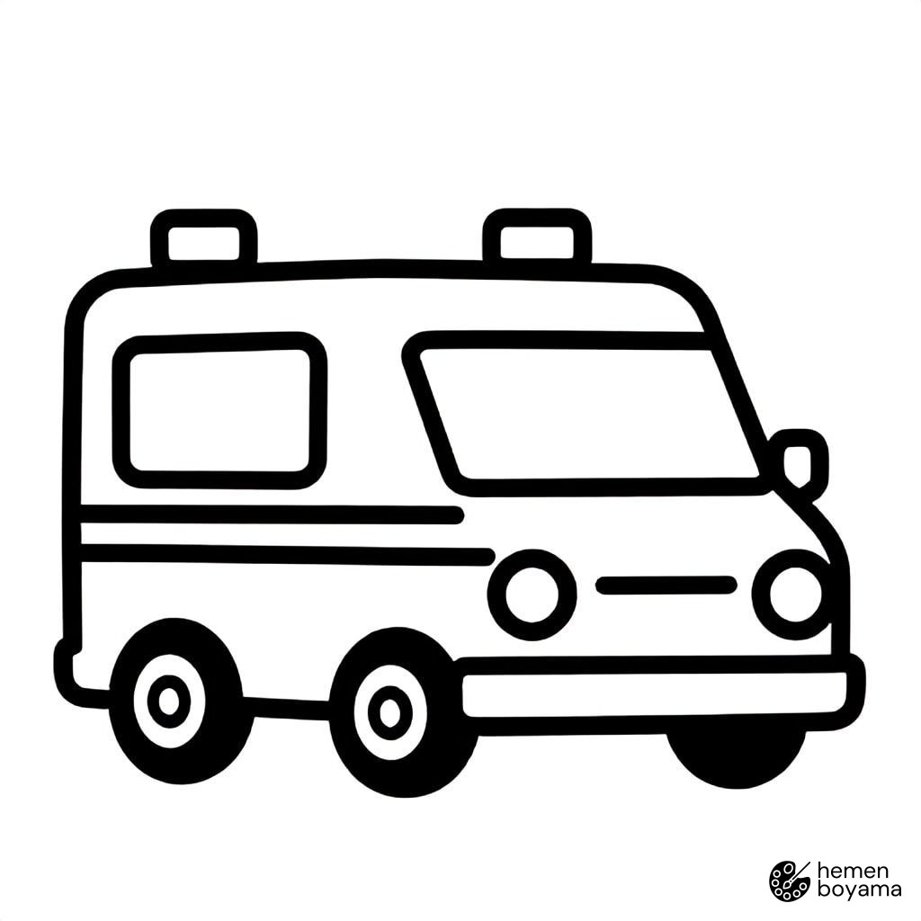 Ambulans Şoförü Boyama Sayfası