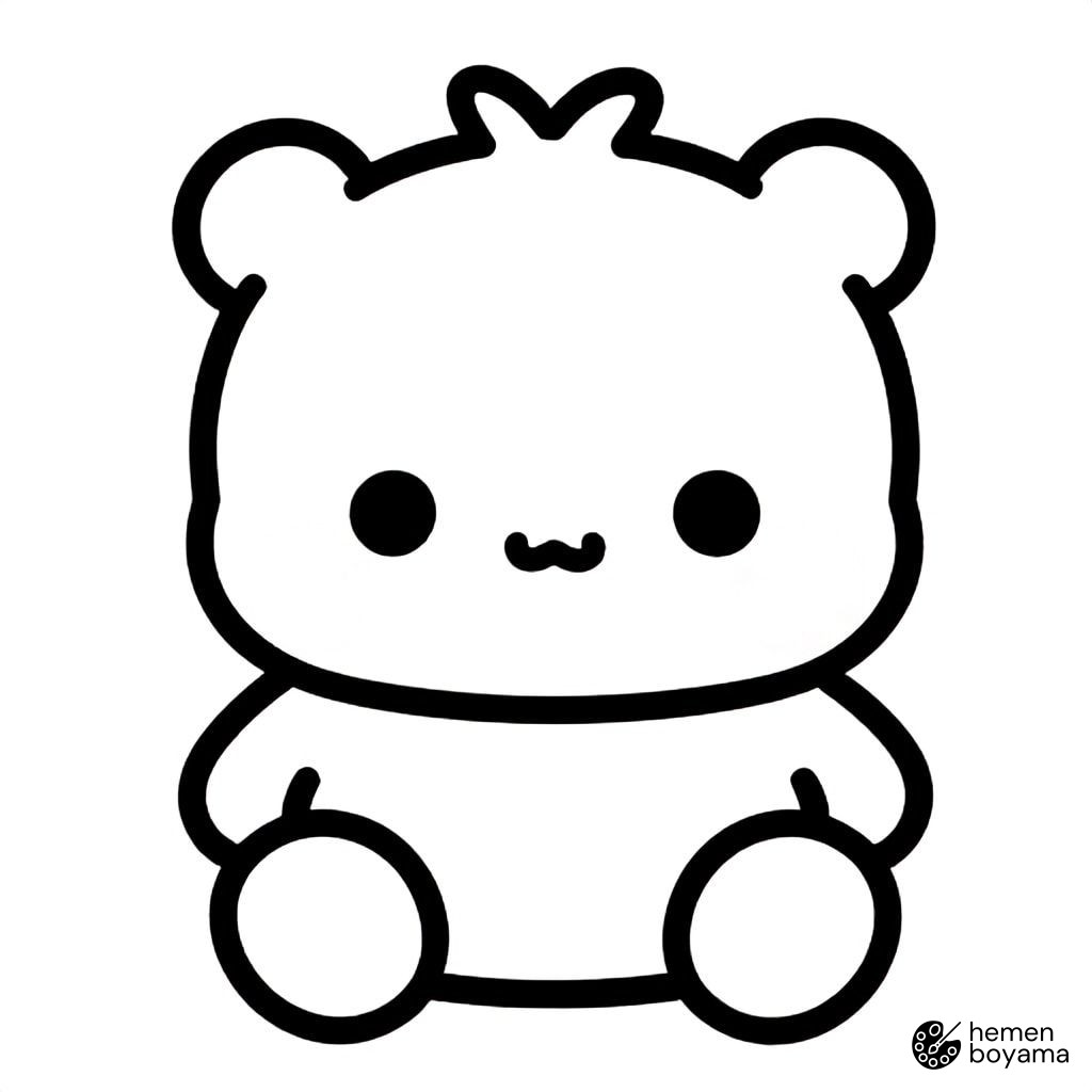 Kawaii Tarzı Karakter Boyama Sayfası