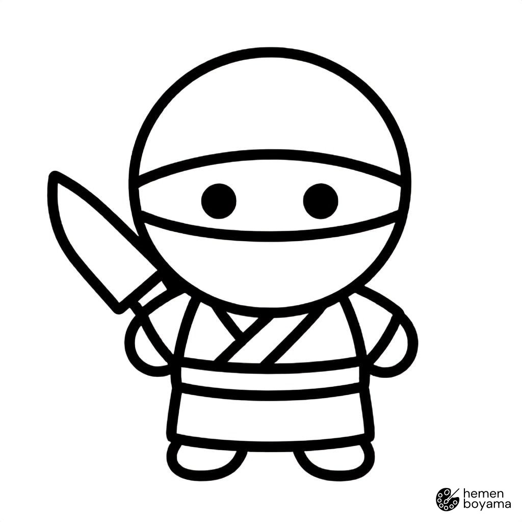 Ninja Bıçağı Kunai Boyama Sayfası