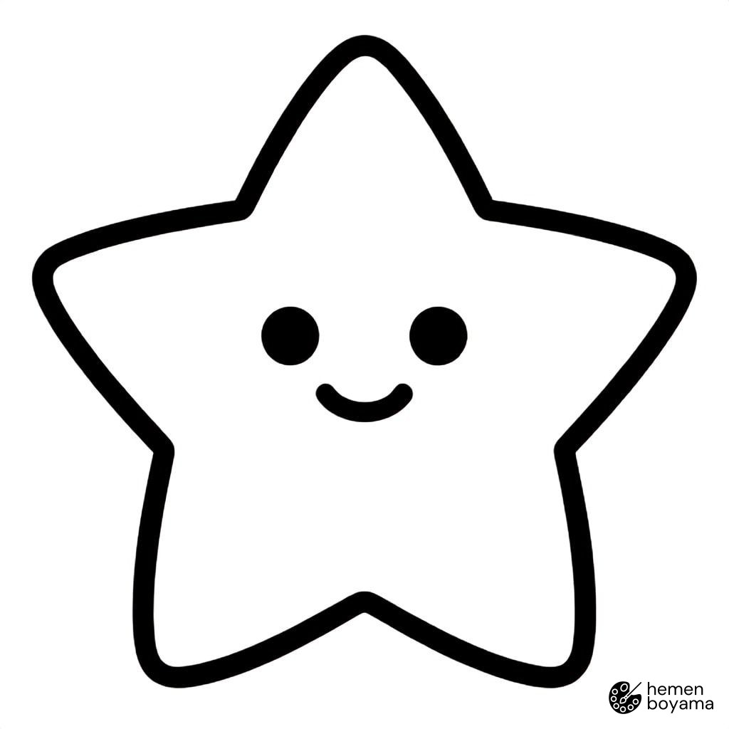 Ninja Yıldızı Shuriken Boyama Sayfası