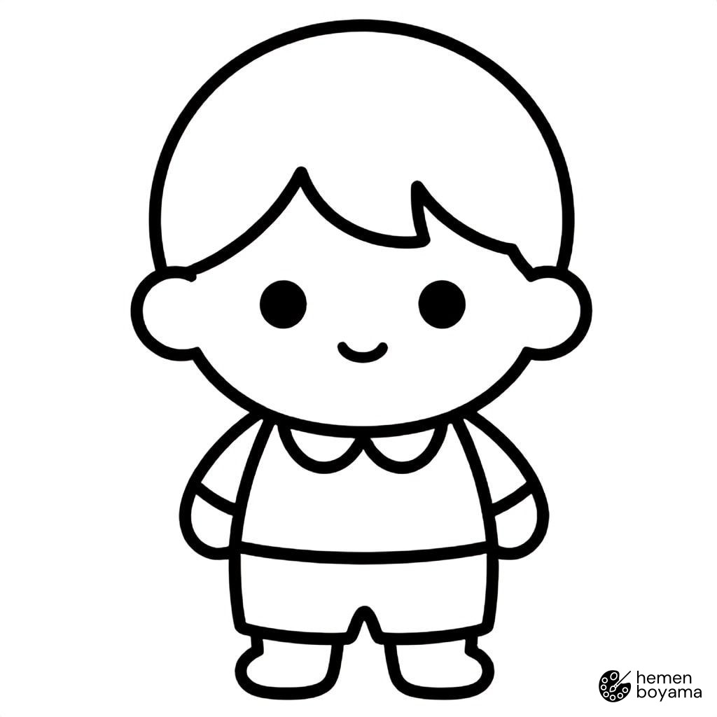 Okullu Anime Karakteri Boyama Sayfası