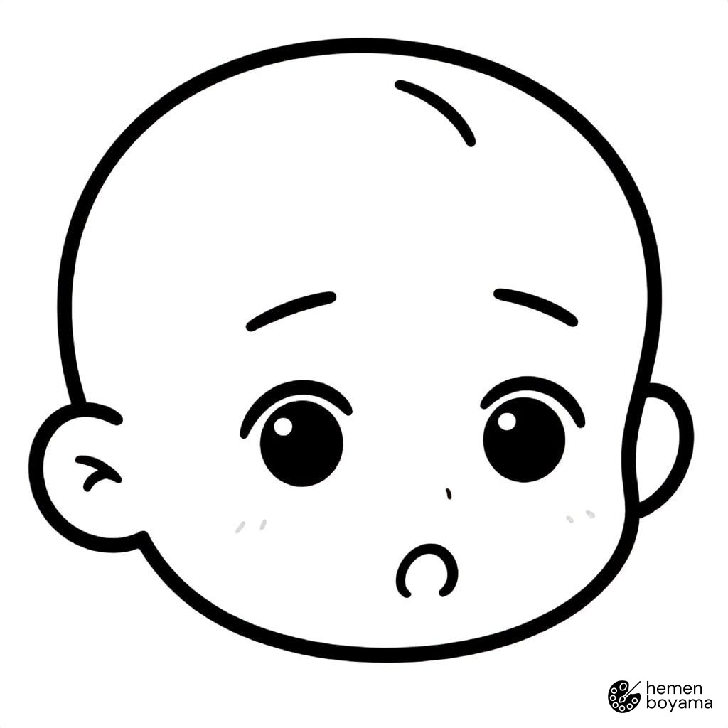 Şaşkın Anime İfadesi Boyama Sayfası