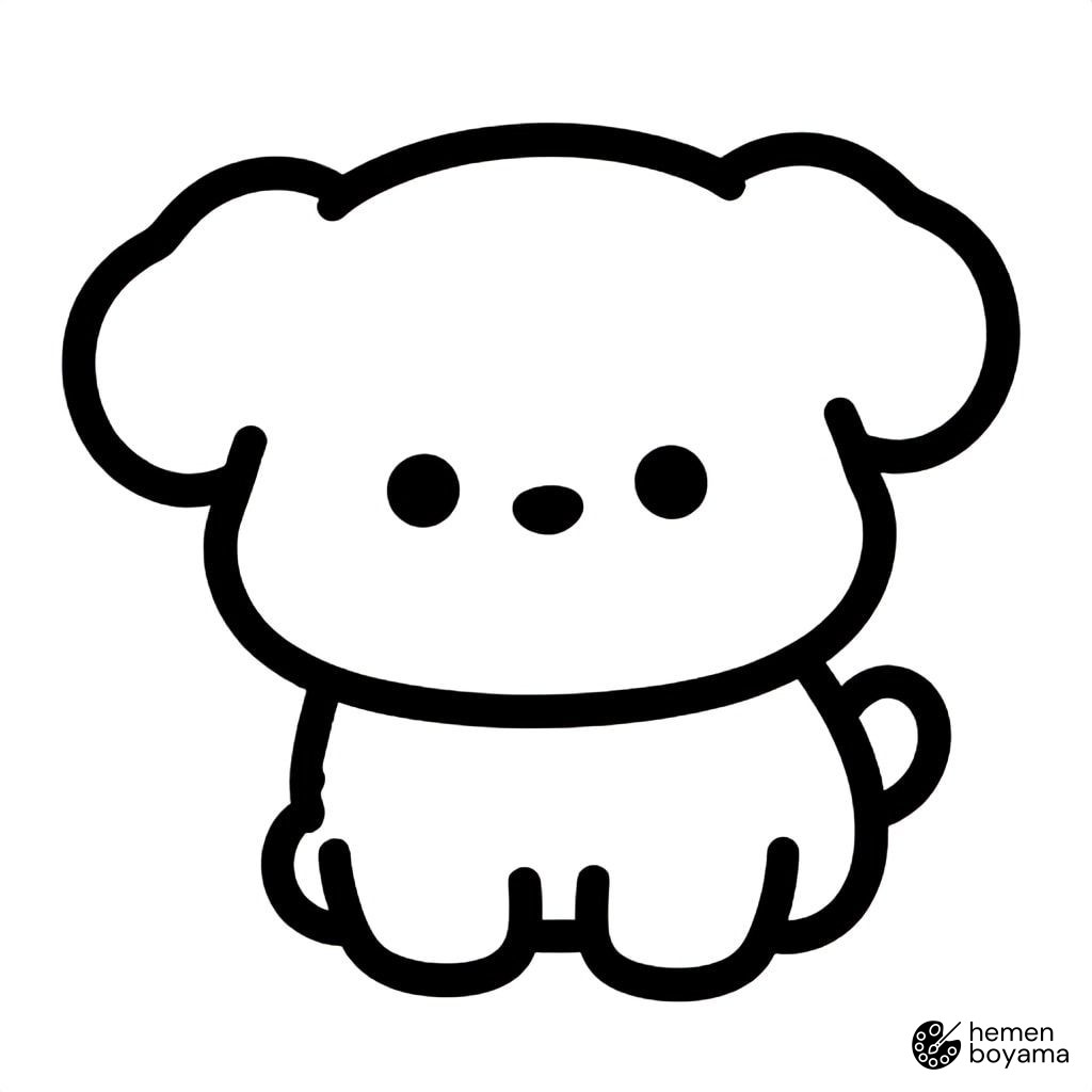Sevimli Chibi Köpek Boyama Sayfası