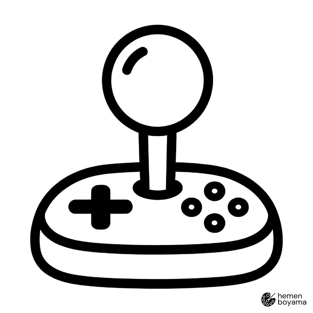 Oyun Kolu Joystick Boyama Sayfası