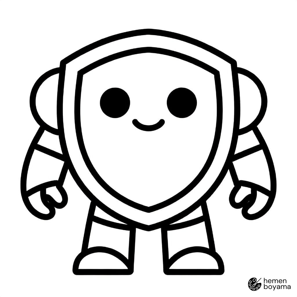 Ağır Kalkanlı Robot Boyama Sayfası