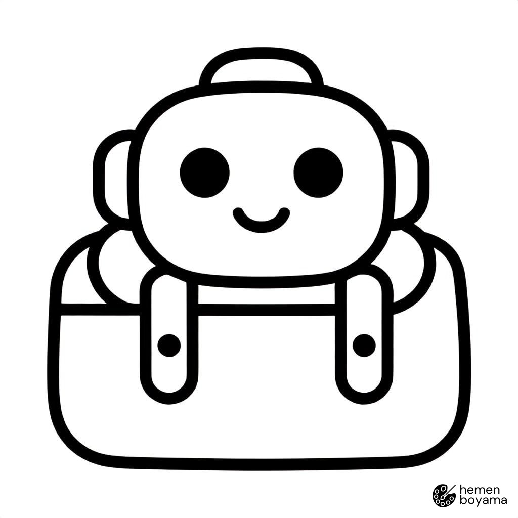 Alet Çantalı Tamirci Robot Boyama Sayfası
