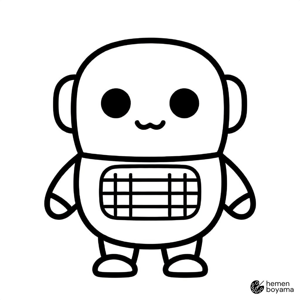 Güneş Panelli Çevreci Robot Boyama Sayfası