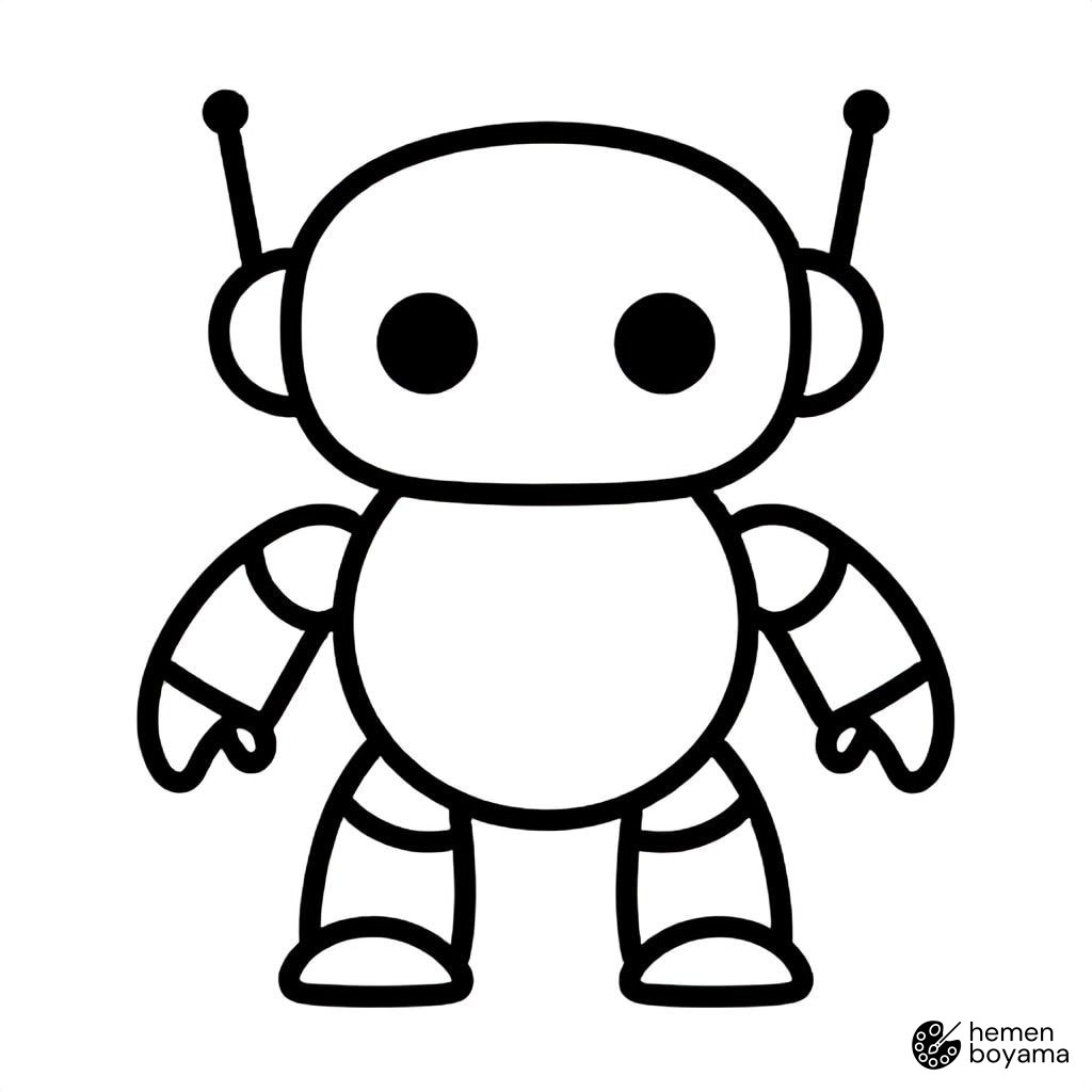 İki Bacaklı Çevik Robot Boyama Sayfası