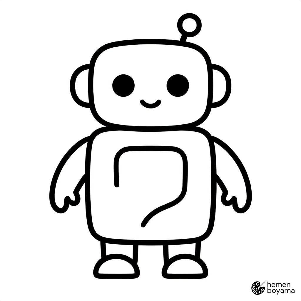 Kurmalı Oyuncak Robot Boyama Sayfası