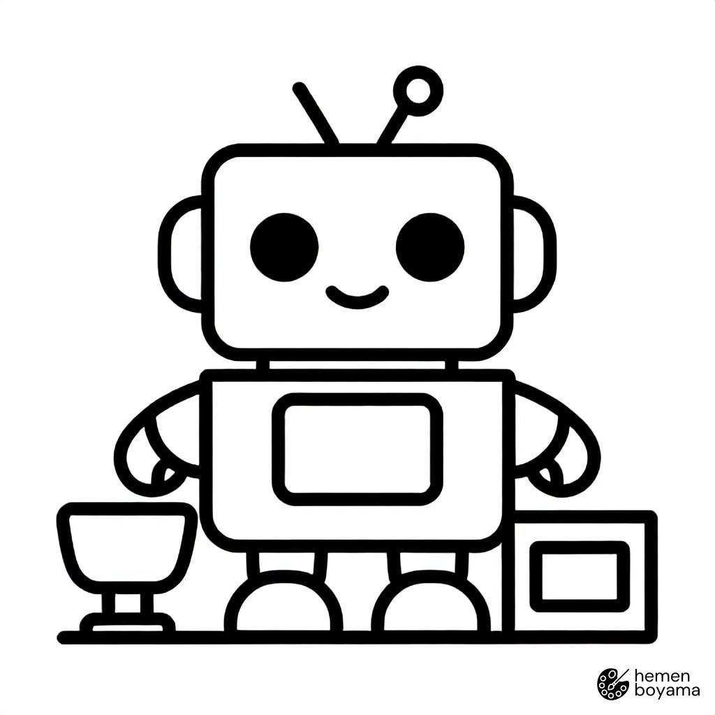 Otomatik Robot Fabrikası Boyama Sayfası