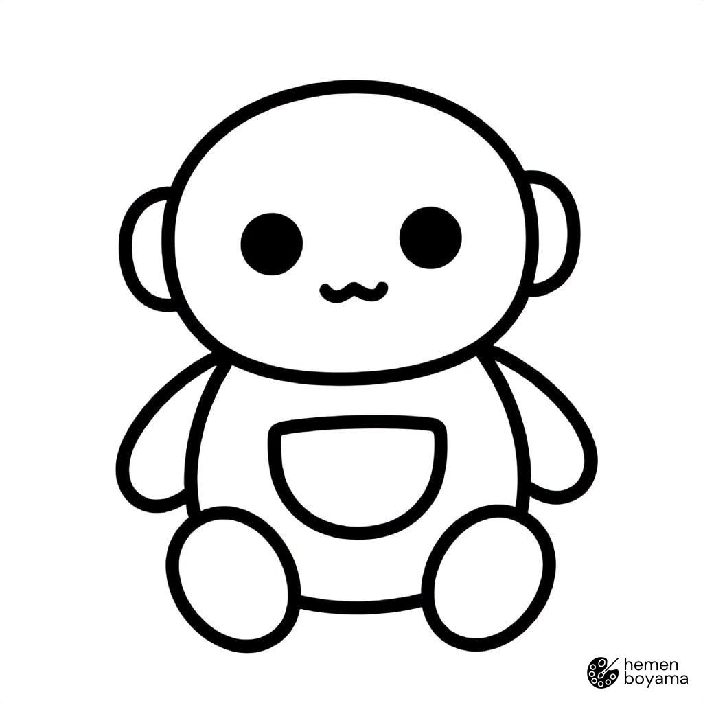 Şarj Olan Uyuyan Robot Boyama Sayfası