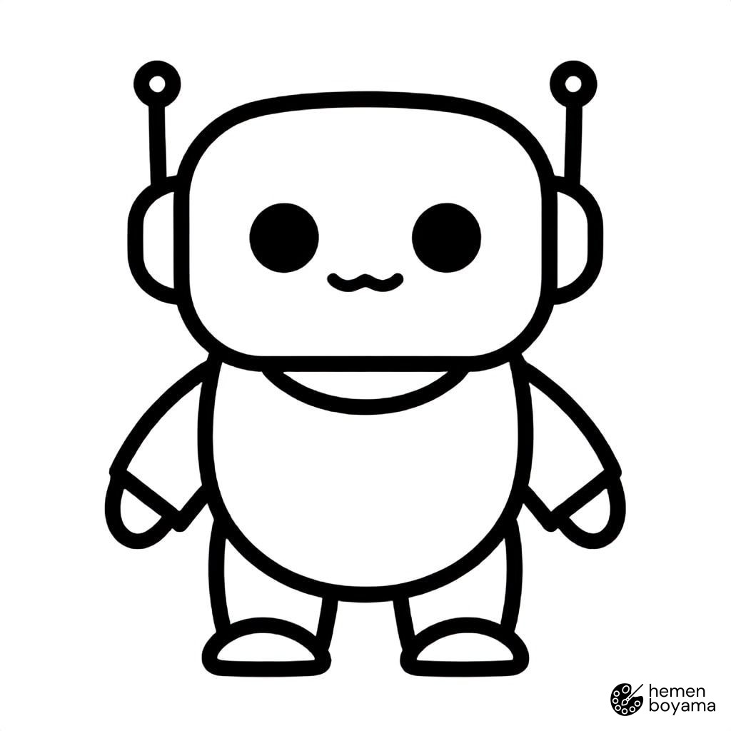 Siber Güvenlik Robotu Boyama Sayfası