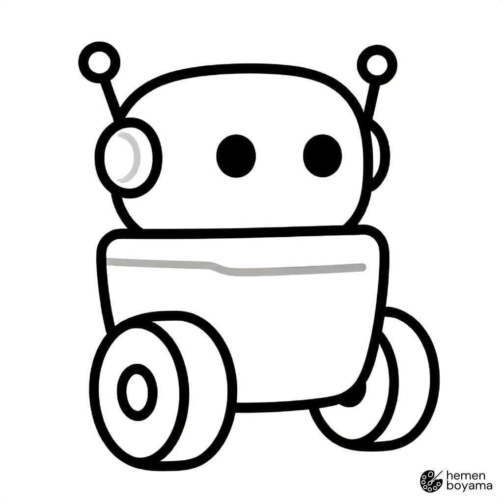Tekerlekli Keşif Robotu Boyama Sayfası