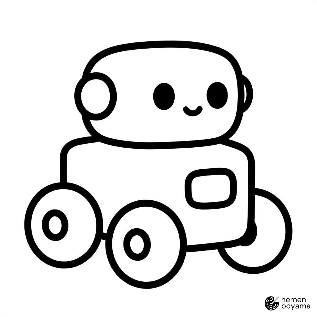 Tekerlekli Paletli İş Robotu Boyama Sayfası