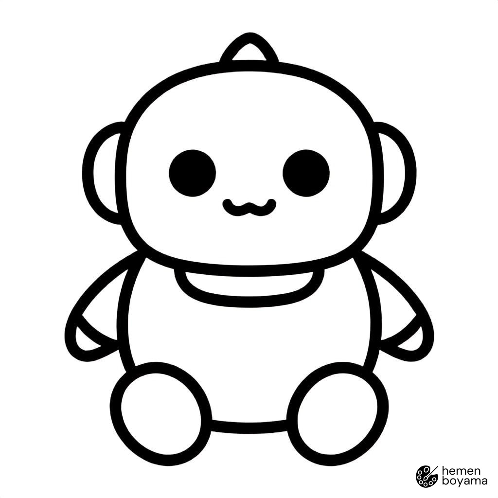 Temizlik Yapan Çöpçü Robot Boyama Sayfası