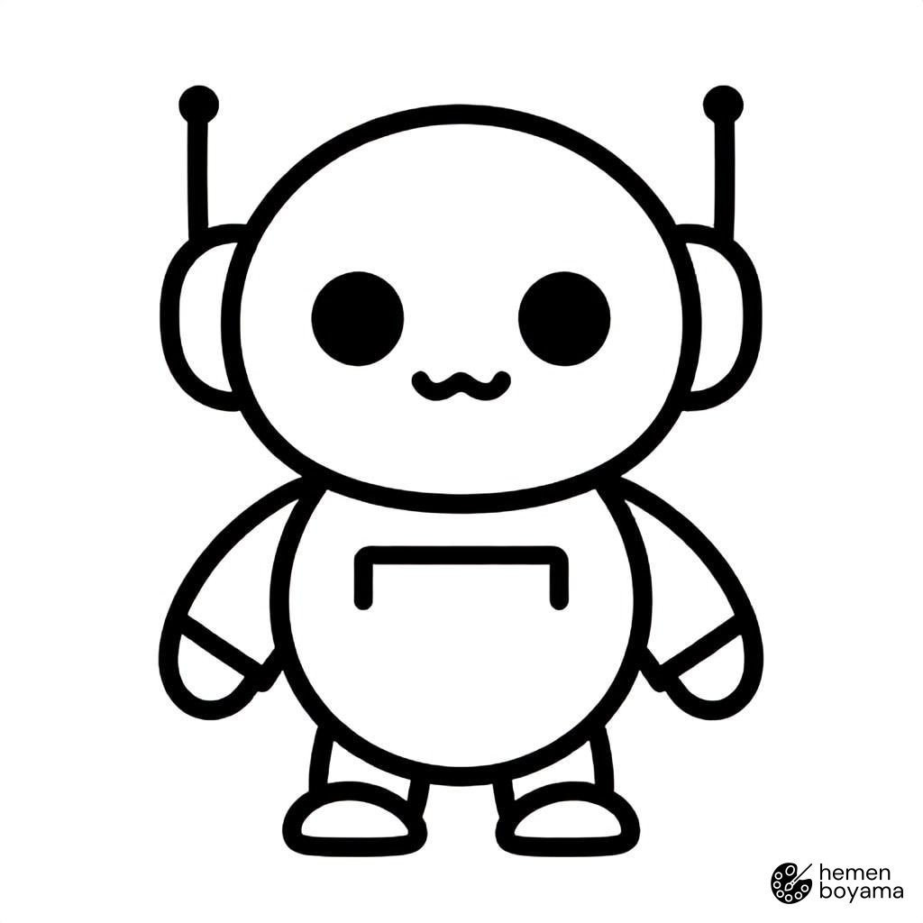 Uzaylı Teknolojisi Robot Boyama Sayfası