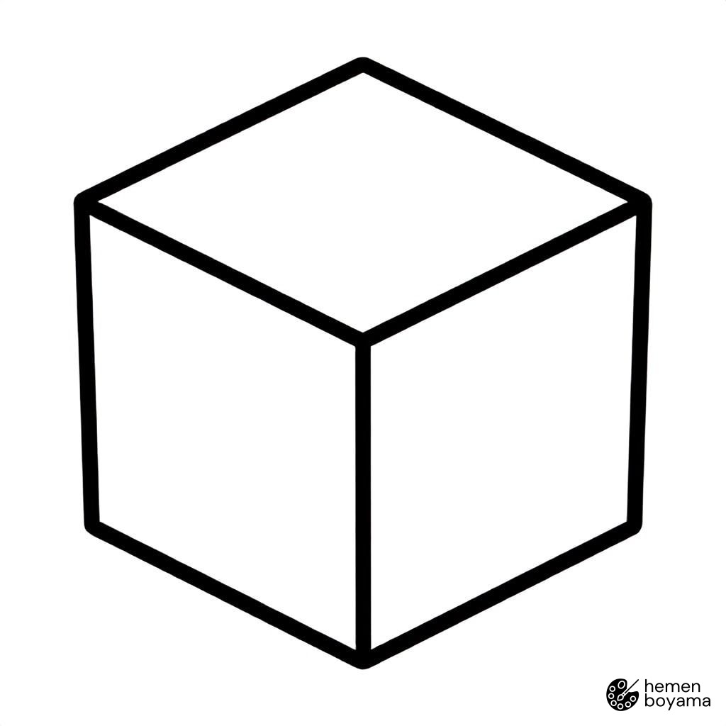 3D Geometrik Çizim Boyama Sayfası