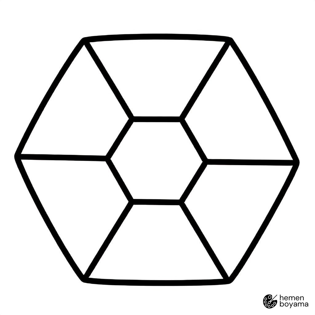 Geometrik Altıgenler Boyama Sayfası