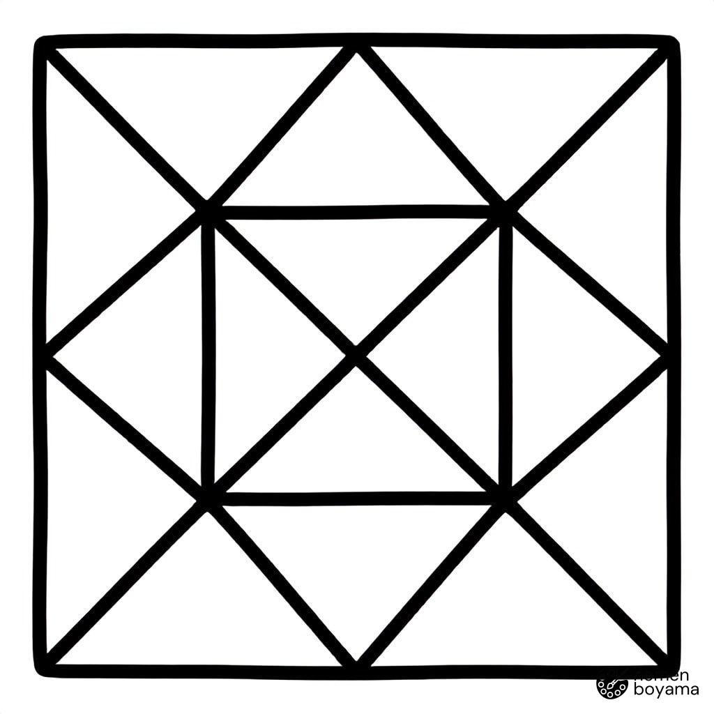 Geometrik Arka Plan Boyama Sayfası