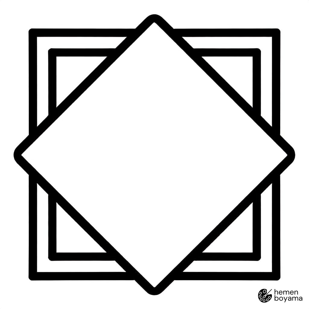 Geometrik Çerçeve Boyama Sayfası
