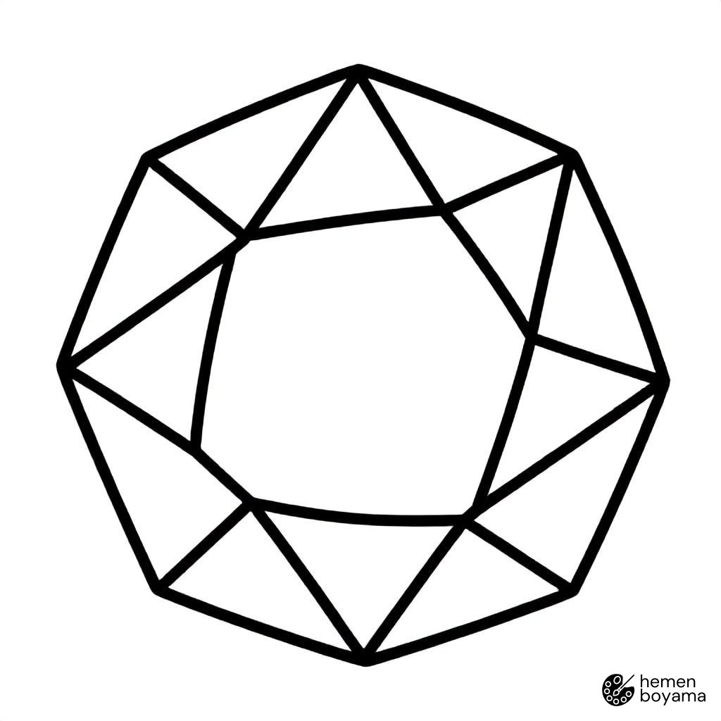 Geometrik Çokgenler Boyama Sayfası