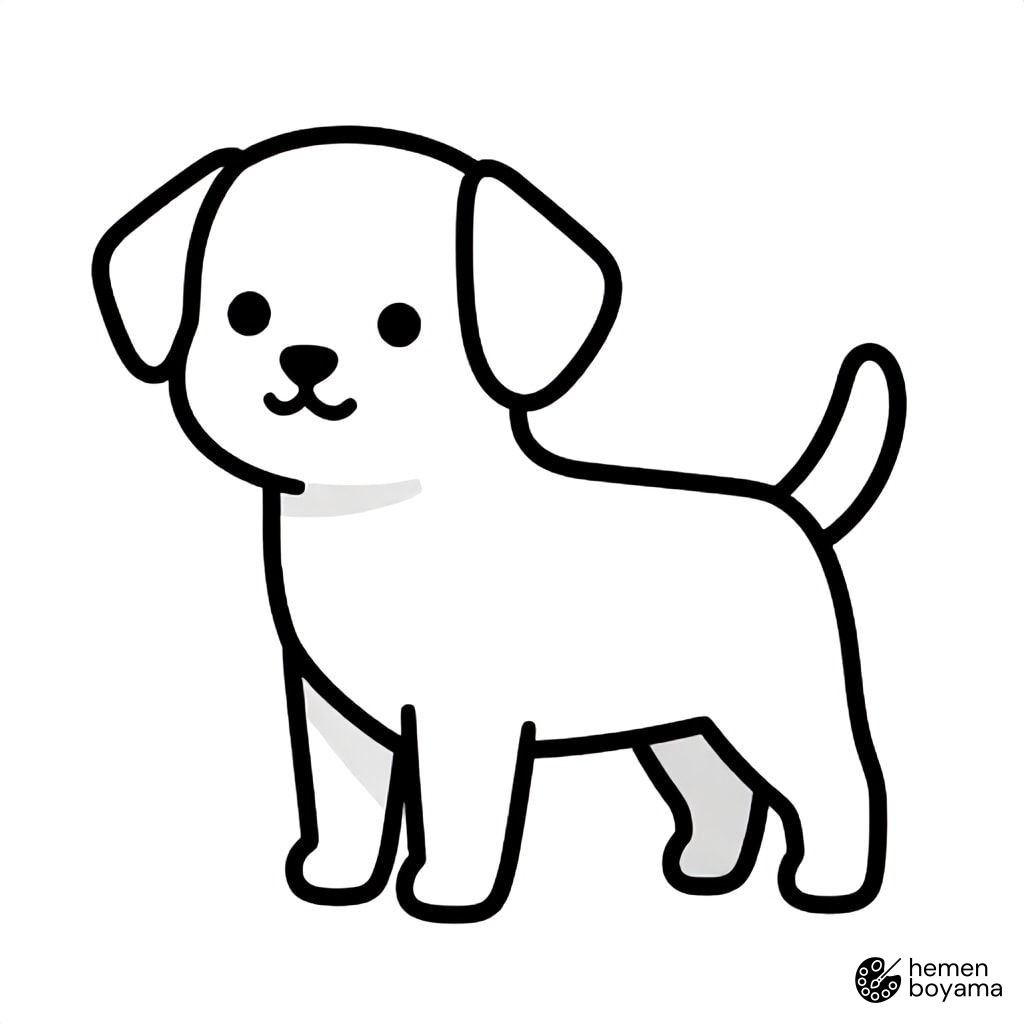 Geometrik Köpek Boyama Sayfası