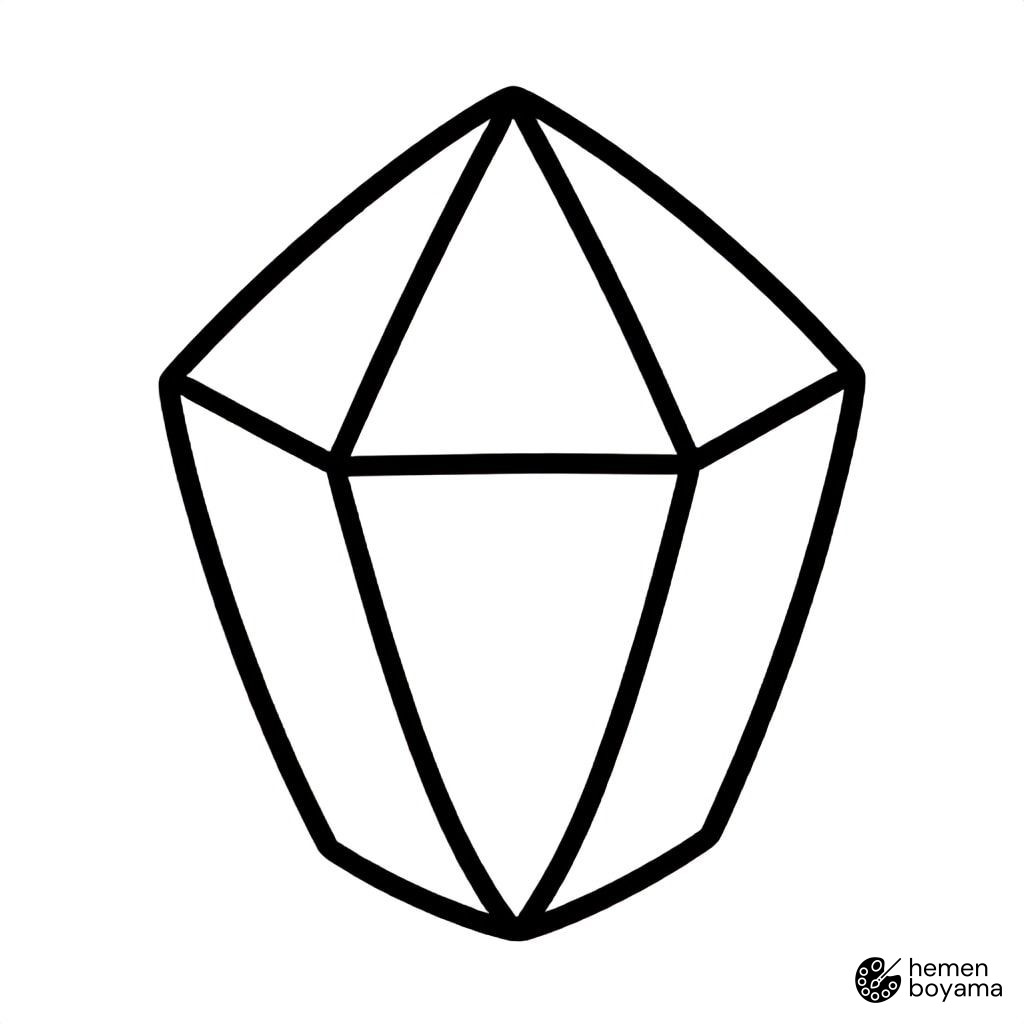 Geometrik Kristal Boyama Sayfası