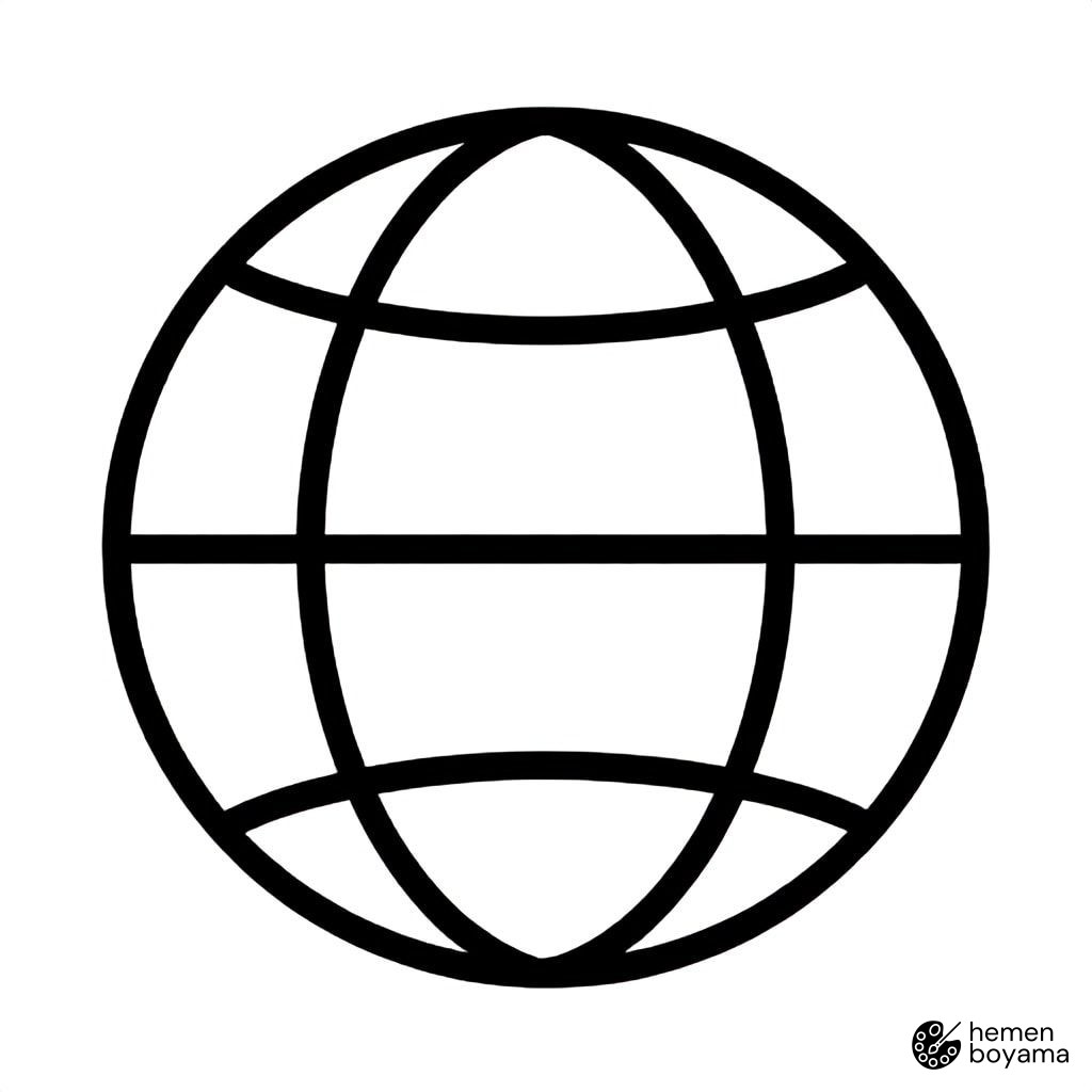 Geometrik Küre Boyama Sayfası