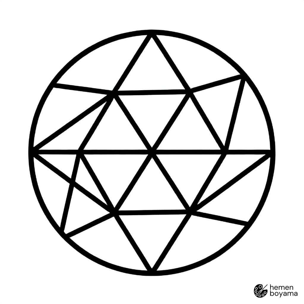 Geometrik Mozaik Boyama Sayfası