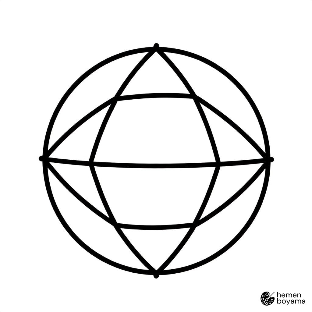 Geometrik Uzay Boyama Sayfası