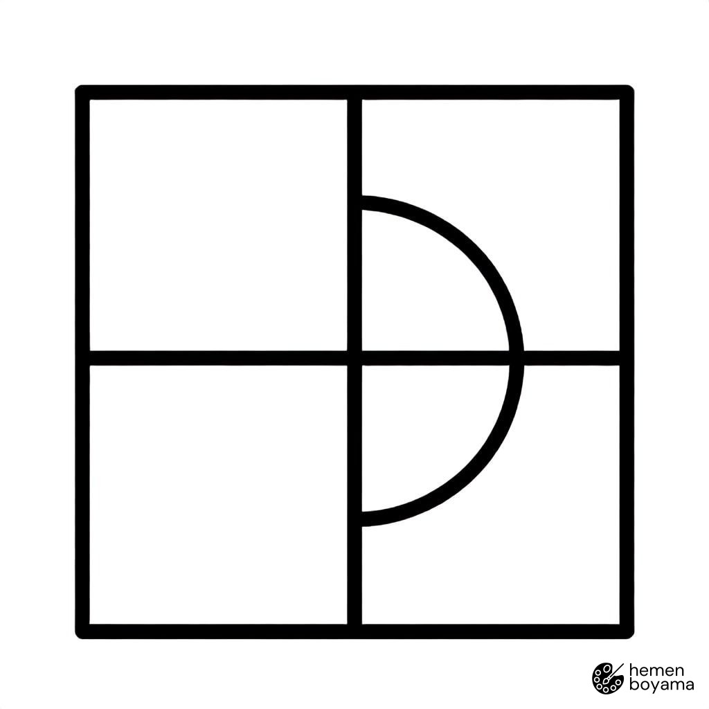 Modern Geometrik Tasarım Boyama Sayfası
