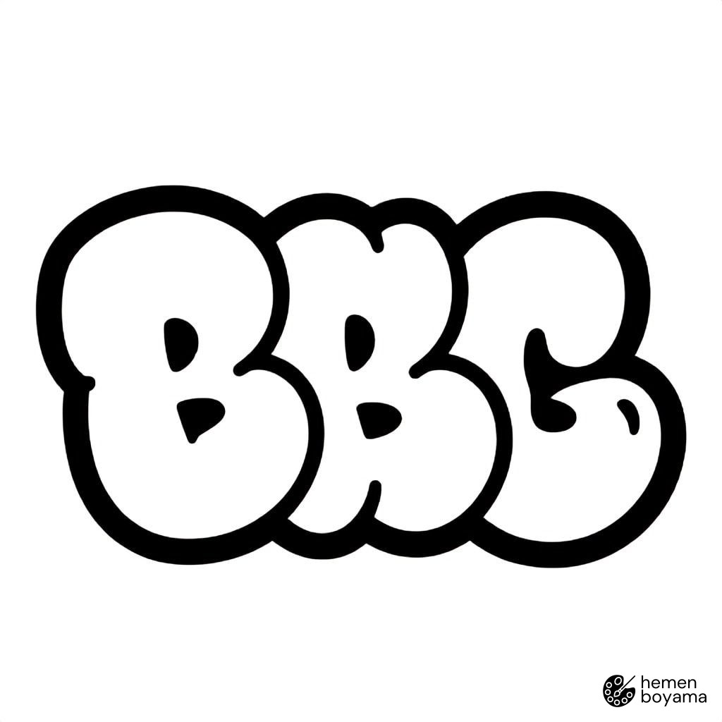 Çizgi Roman Tarzı Grafiti Boyama Sayfası