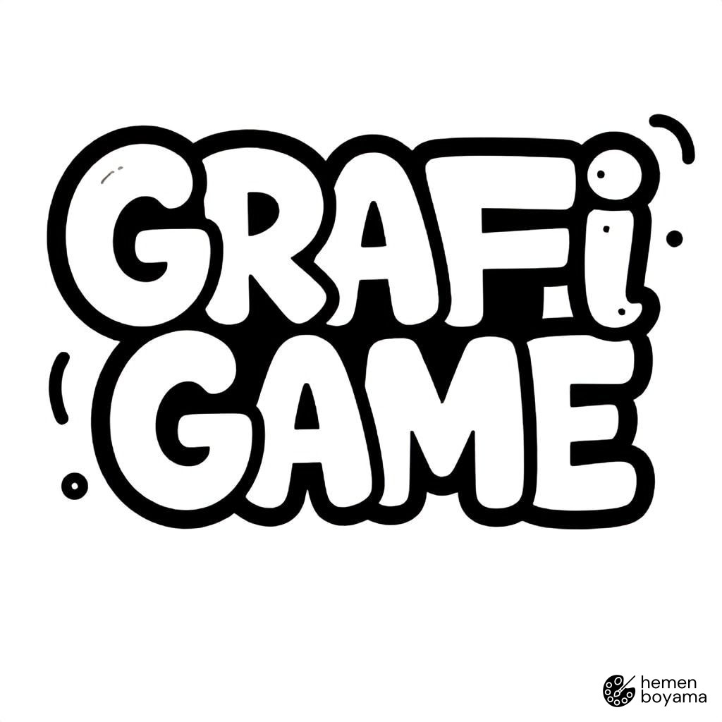 Graffiti Oyun Yazısı Boyama Sayfası