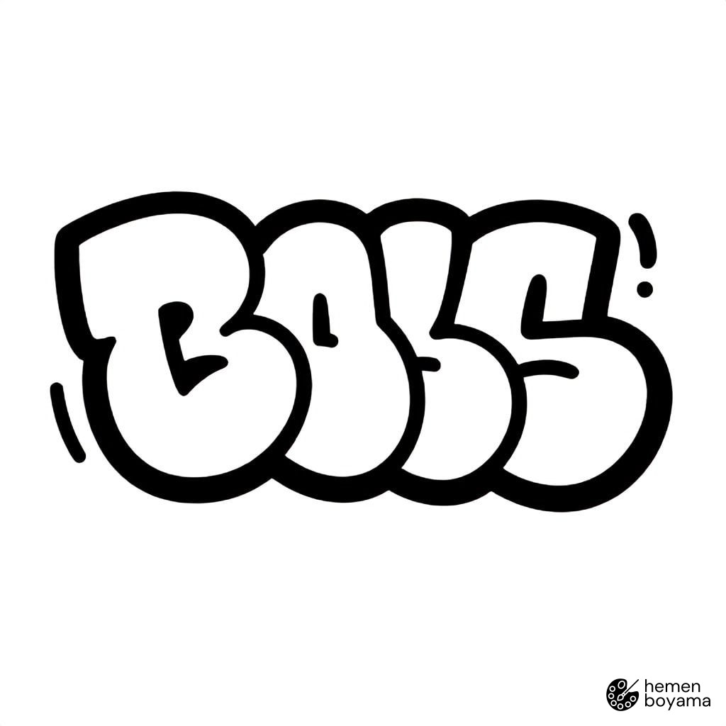 Graffiti Sokak Yazısı Boyama Sayfası