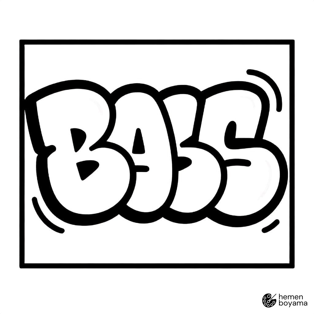 Grafiti Duvar Yazısı Boyama Sayfası