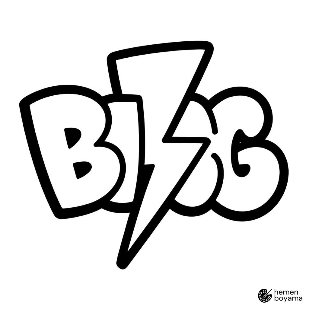 Grafiti Şimşek Boyama Sayfası