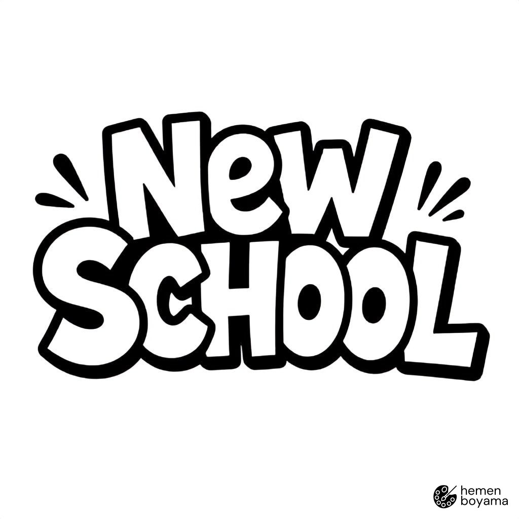 New School Grafiti Boyama Sayfası