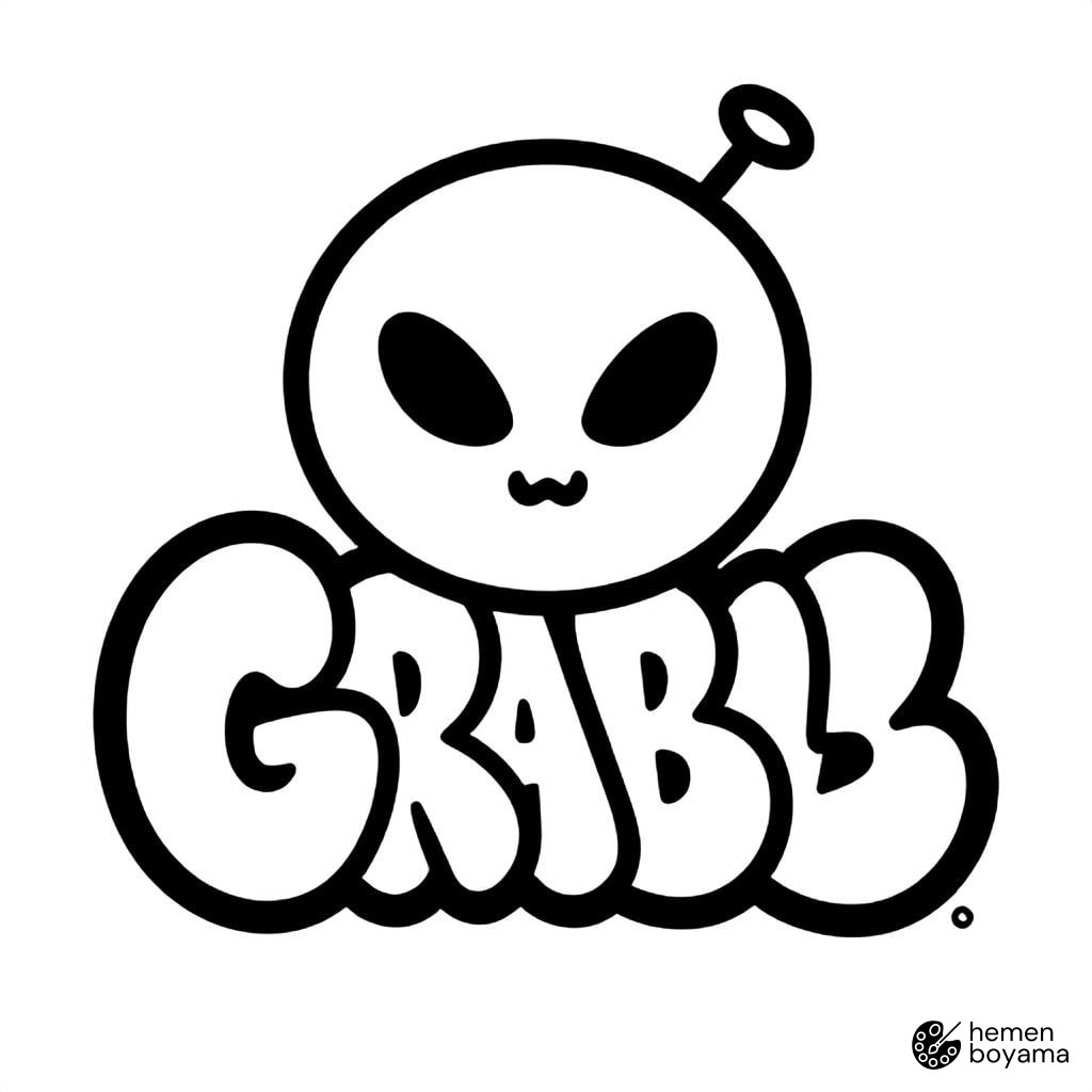 Uzaylı Grafiti Karakteri Boyama Sayfası