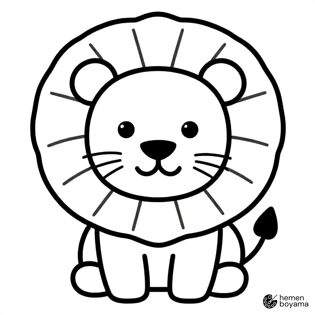 Aslan Mandala Boyama Sayfası