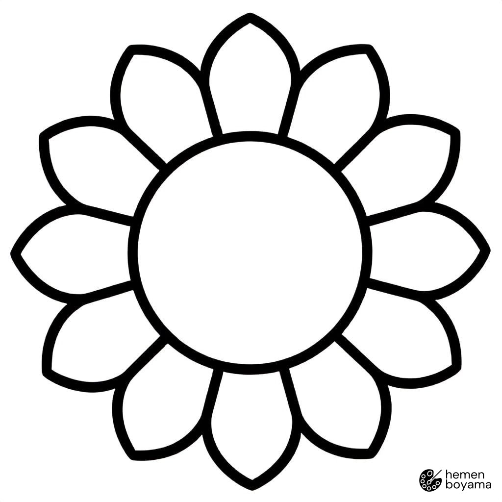 Ayçiçeği Mandala Boyama Sayfası