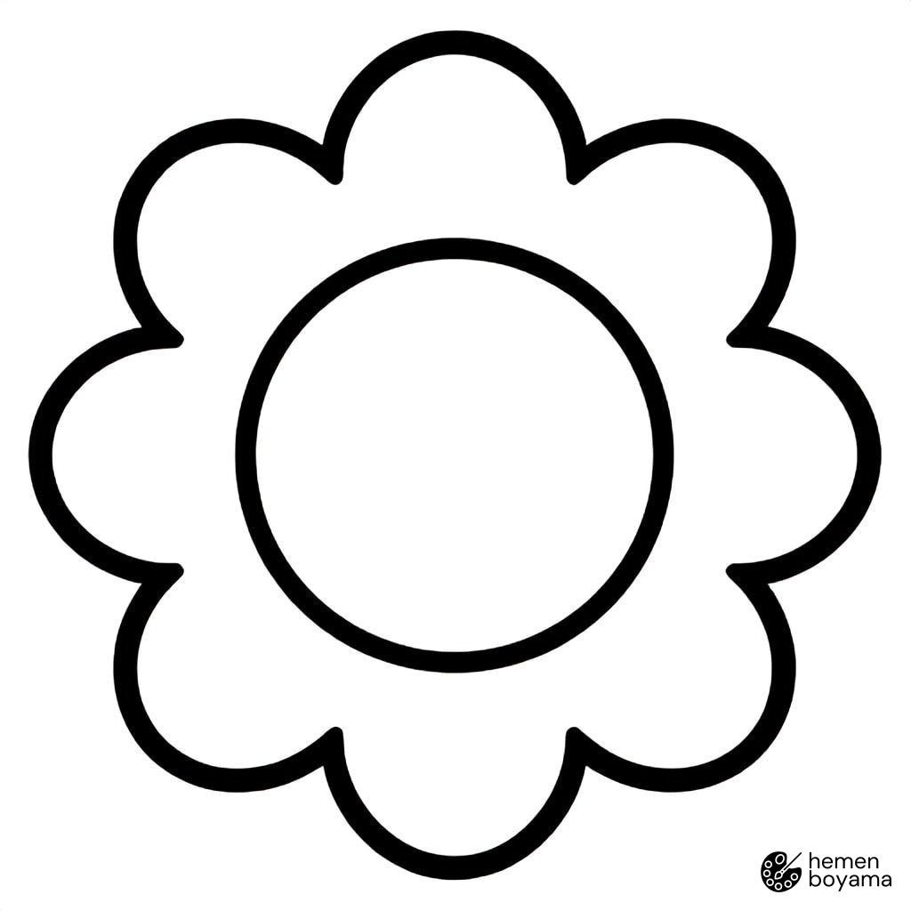Çiçek Mandala Boyama Sayfası