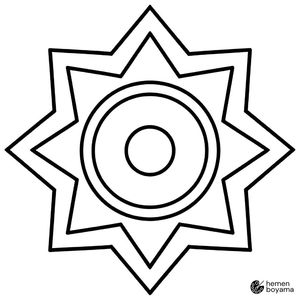 Geometrik Mandala Boyama Sayfası