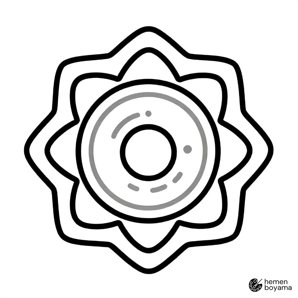 Gezegen Mandala Boyama Sayfası